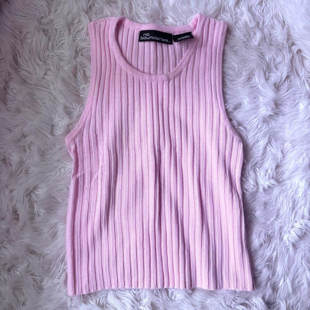 Y2k dreamy pink knit tank